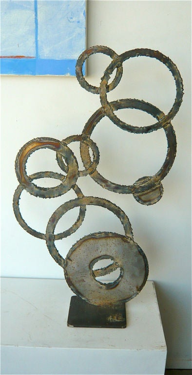 Steel Disc Sculpture By Frank Cota