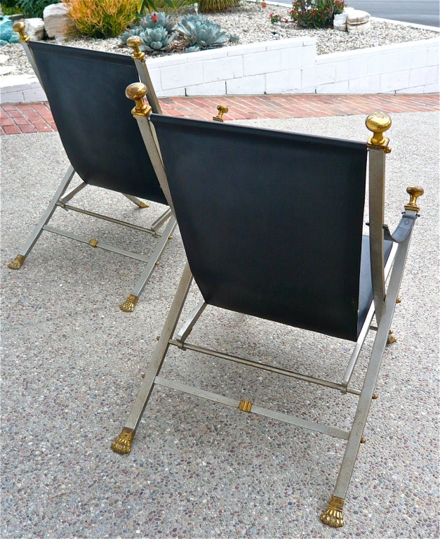 French Maison Jansen Campaign Chairs
