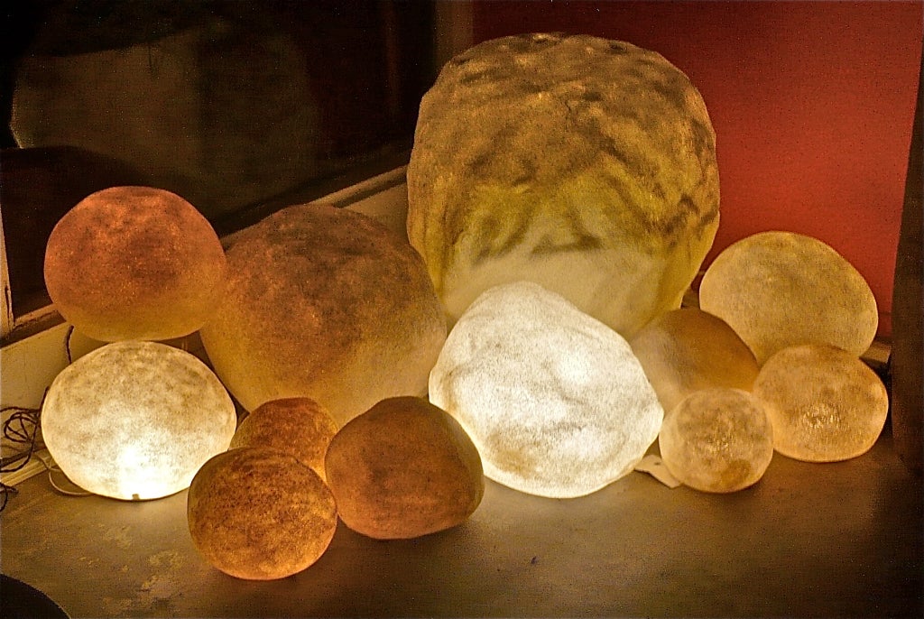 French Rock Lamps by Cazenave or Singleton