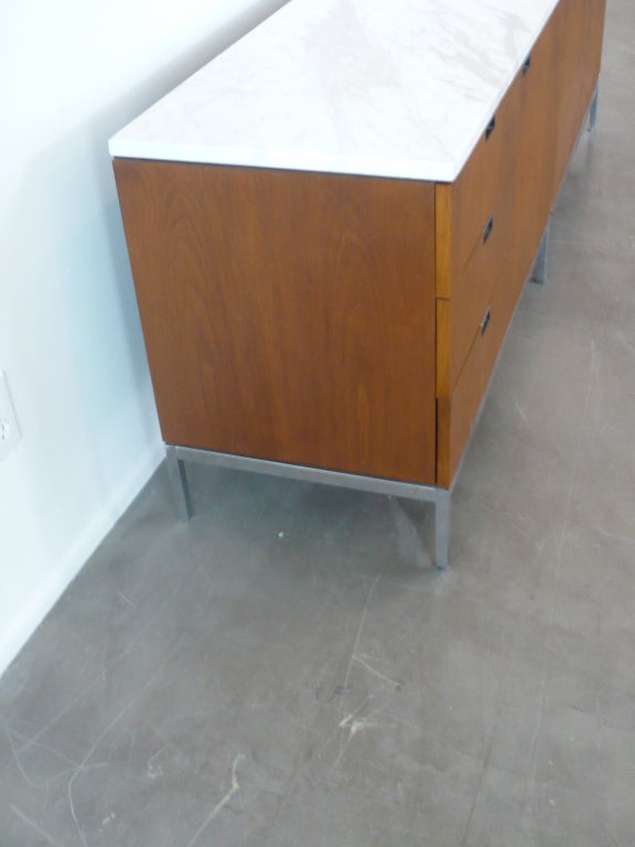 Florence Knoll Teak+Marble Credenza 1