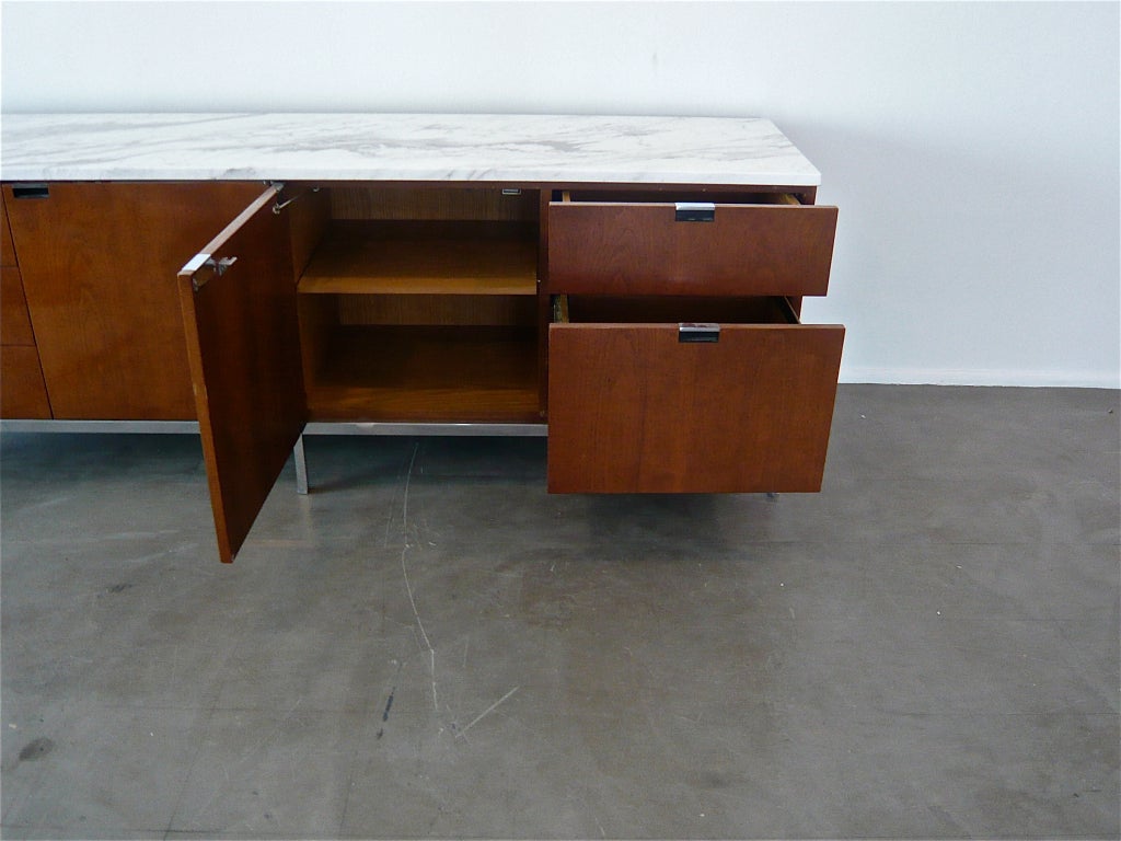 Florence Knoll Teak+Marble Credenza 2