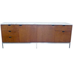 Florence Knoll Teak+Marble Credenza