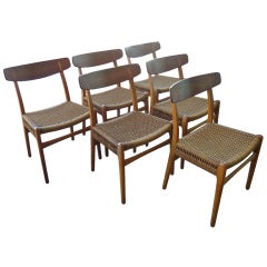 Set of 6 Hans Wegner Teak Dining Chairs model CH-23