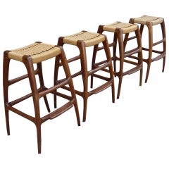 Four(4) Handcrafted Barstools by Rick Pohlers