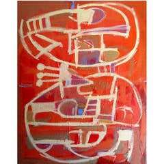 Handsome Large Abstract Painting by Kenneth Joaquin