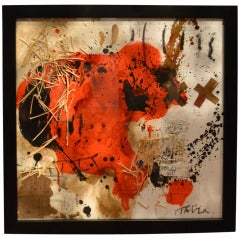 Abstract Painting on paper by artist TAIRA