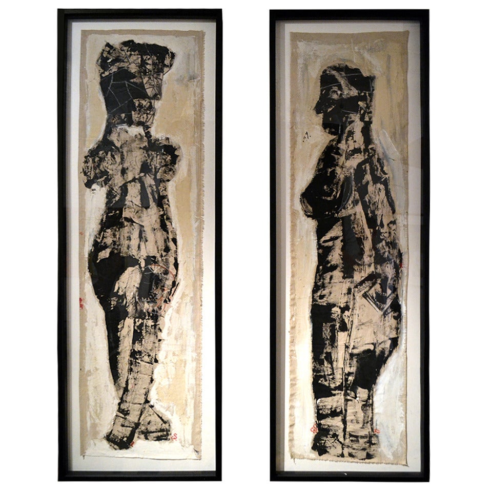 Pair of Standing Cubist Figures Cubist Style by Christopher Shoemaker