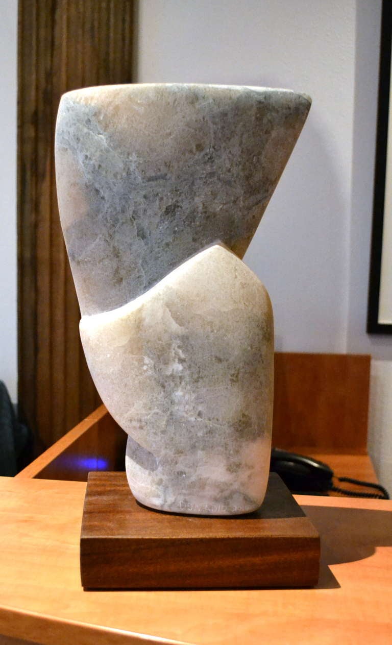 Carved Abstract Alabaster Sculpture by Scott Donadio