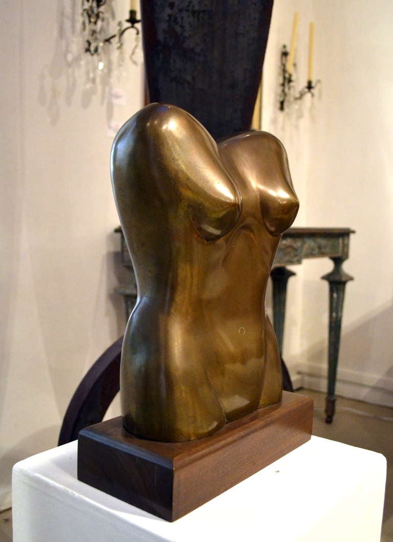 American Abstract Bronze Female Torso by Marvin Teplitz