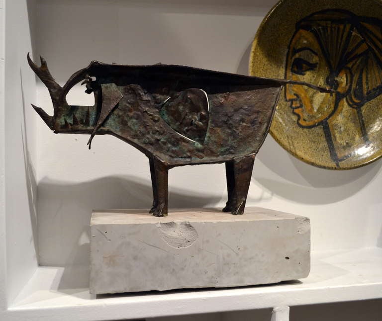 Mid-Century Abstract Bronze Bull In Excellent Condition In Cathedral City, CA