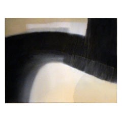 A Bold Abstract Black and White Painting by Tina Bluefield