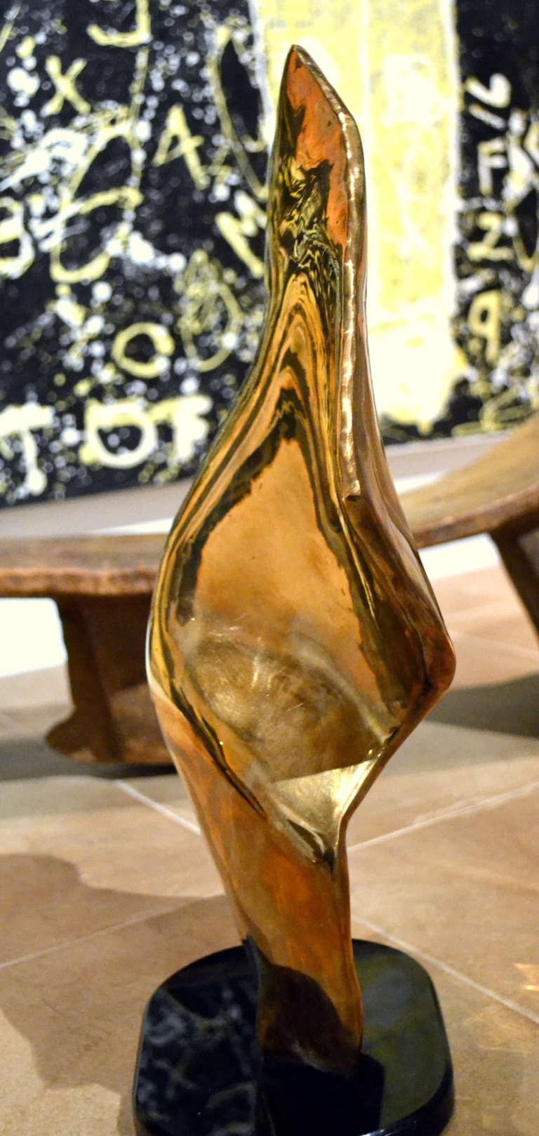 American Polished Bronze Abstract Sculpture by Rhoda Newman