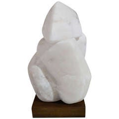 Brancusi Style Abstract Alabaster Sculpture