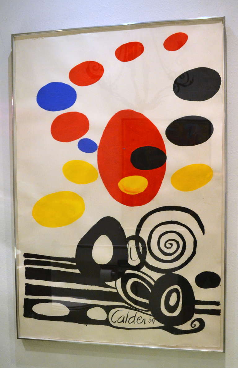 So authentic looking even the auction houses have been stumped. And although it is not our intention to represent that it is something it isn't; this work is painted in the style of Calder.  The signature and all other renderings are in acrylic on
