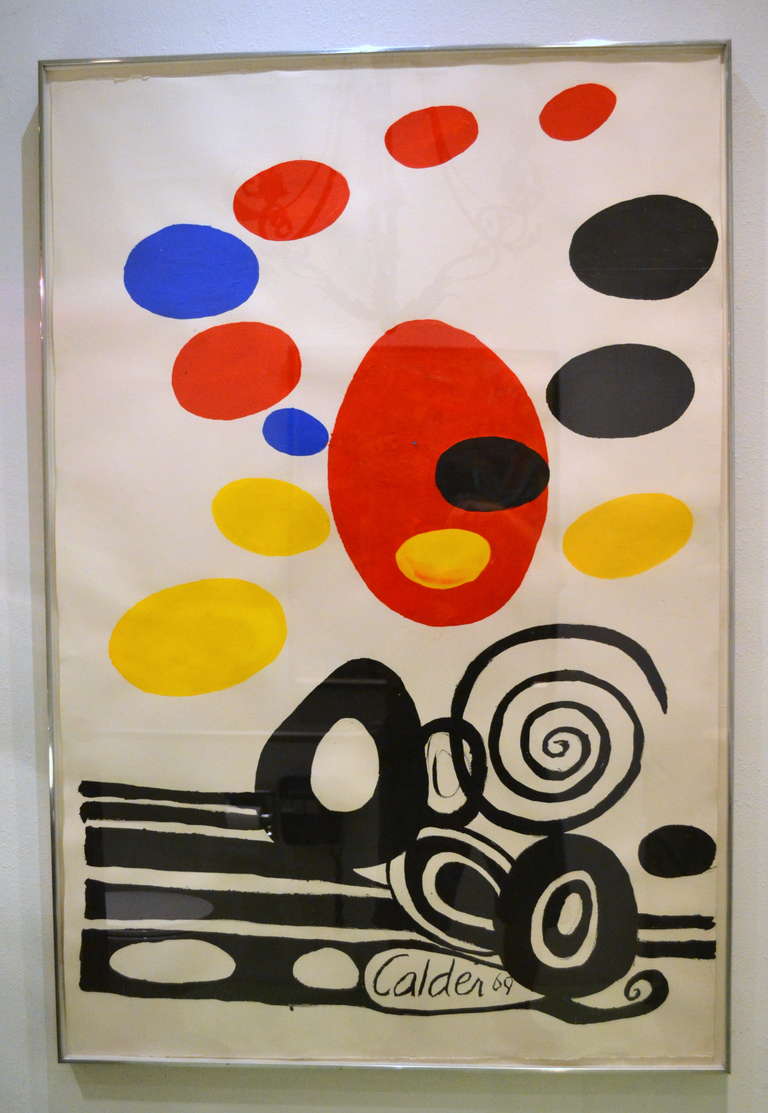 Painting in the Style of Alexander Calder In Excellent Condition In Cathedral City, CA