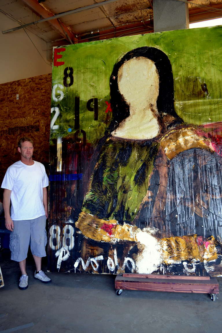 If you have ever seen the Mona Liza, than you know it is unbelievably small in size.  This painting however of the title is completely the opposite,   Massive in size at 120 inches tall by 96 inches wide, for sure it is one of the largest works this