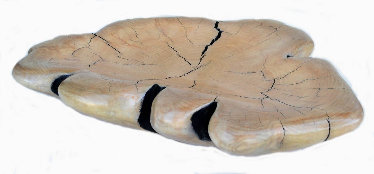 California artist Daniel Pollock (b. 1952) has taken reclaimed white ashwood and created this beautiful scalloped or leaf design bowl. Each of the pieces he creates are one-of-a-kind, uniquely artistic and functional. The natural color of white ash