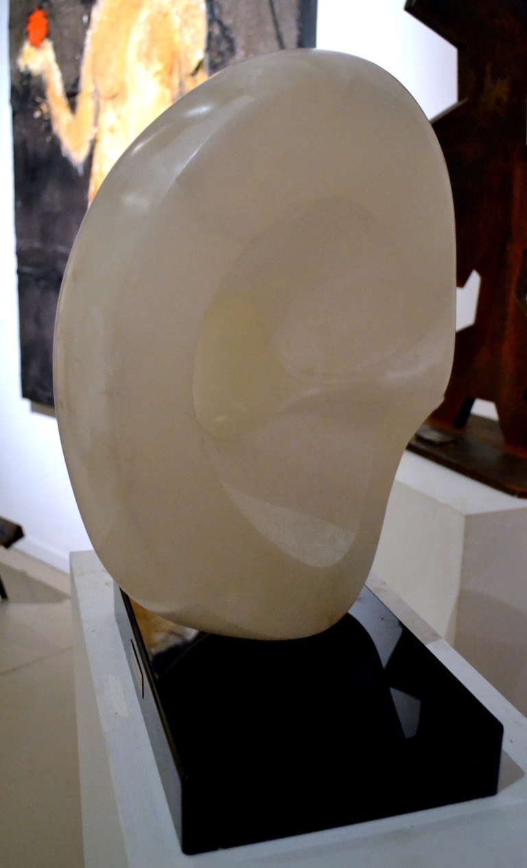 American Polished Abstract Alabaster Sculpture by Rhoda Newman For Sale