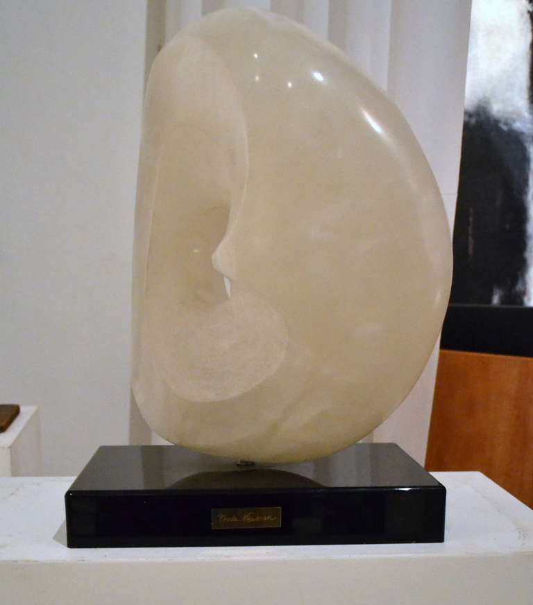 Polished Abstract Alabaster Sculpture by Rhoda Newman For Sale 1