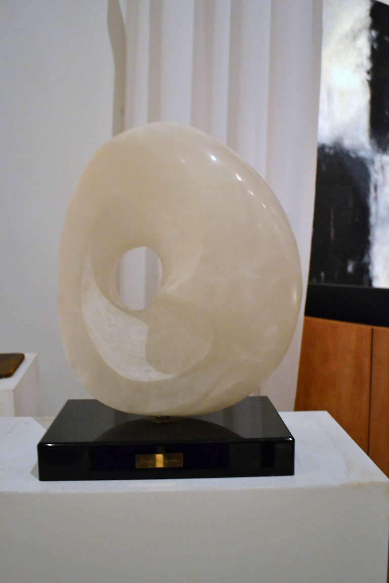 Polished Abstract Alabaster Sculpture by Rhoda Newman For Sale 2