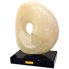 Polished Abstract Alabaster Sculpture by Rhoda Newman