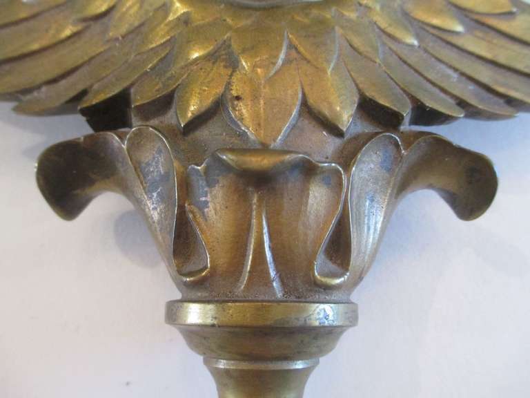 Antique Brass or Bronze Cherub Architectural Element 1