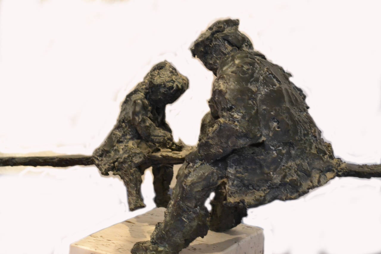 Cast Abstract Figurative Bronze Sculpture