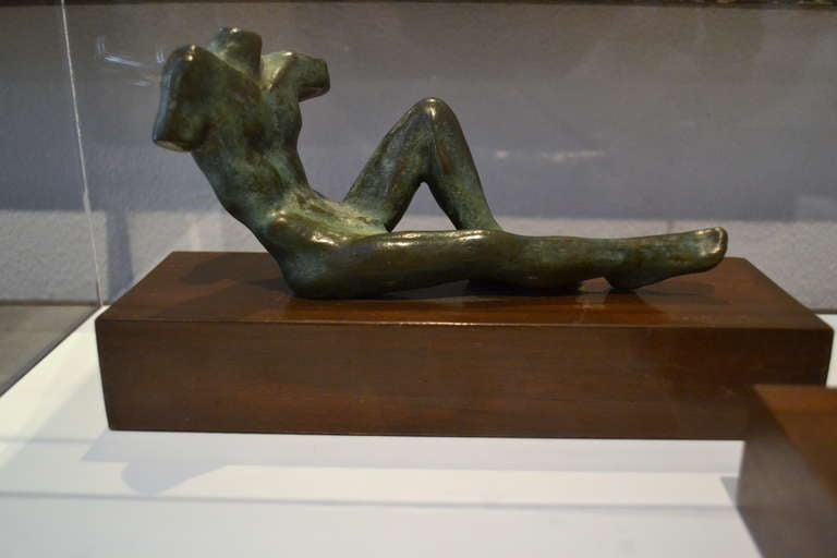 Male and Female Reclining Nude Torsos in Bronze by Guzmán In Excellent Condition In Cathedral City, CA