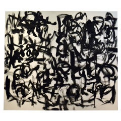 Used Black and White Abstract Painting by Carla Tak