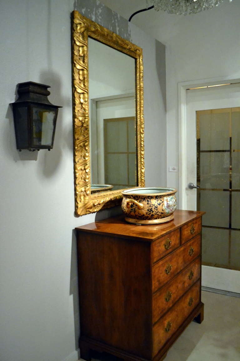 Italian Impressive 19th Century Carved Wood and Gilt Mirror
