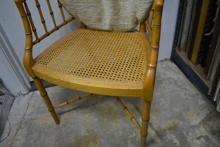 Late 20th Century Pair of Vintage Baker Bamboo Armchairs