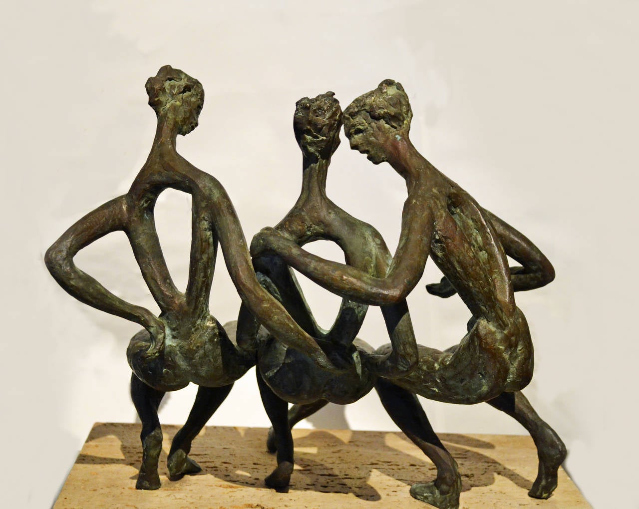 Abstract Bronze Sculpture of Three-Seated Figures In Excellent Condition In Cathedral City, CA