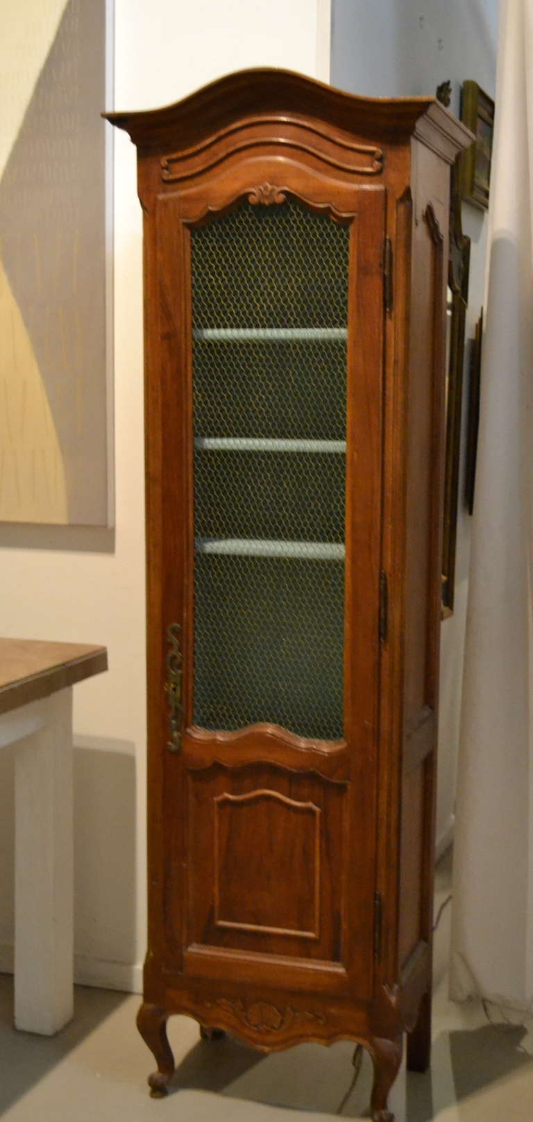 19th Century French Diminutive Cherry Armoire with Single Panel Door 2
