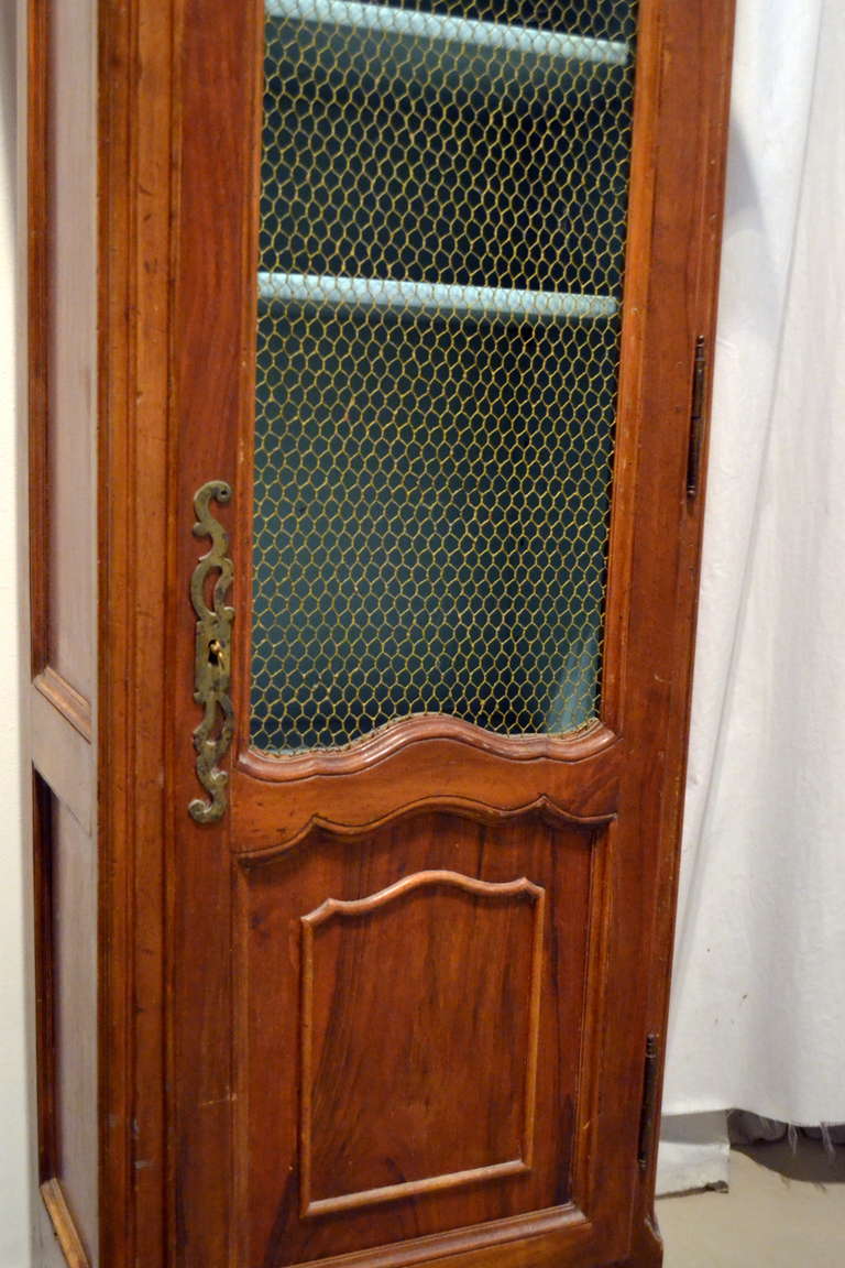 19th Century French Diminutive Cherry Armoire with Single Panel Door In Excellent Condition In Cathedral City, CA