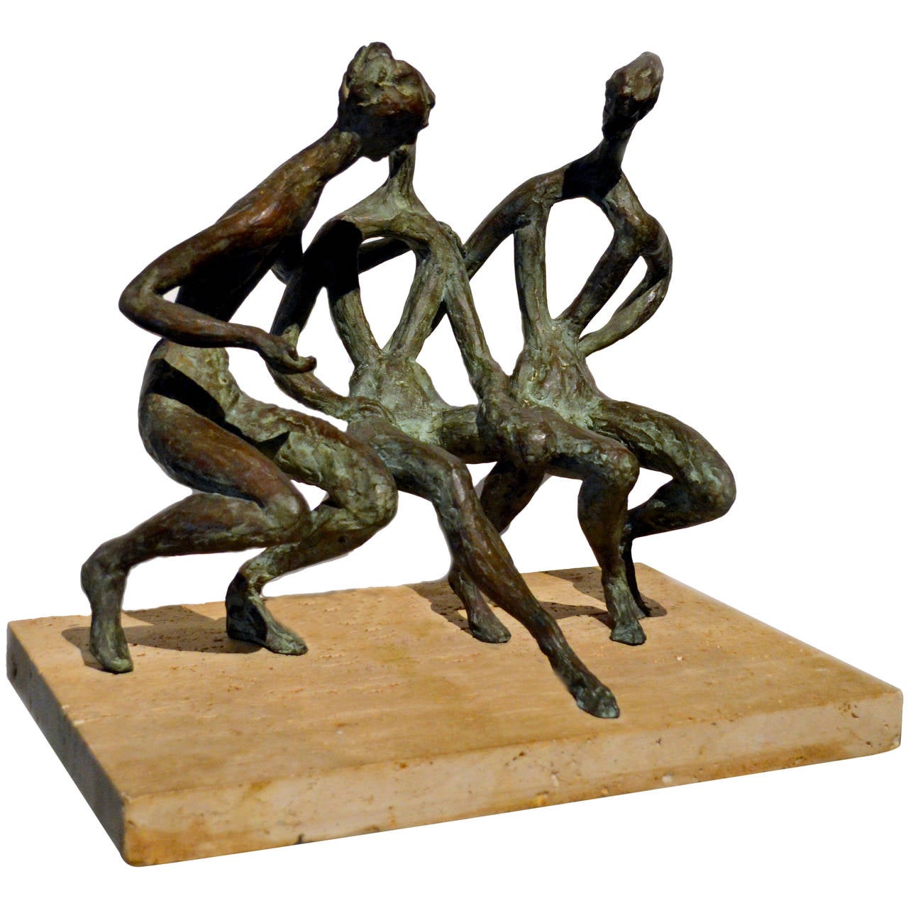 three seated figures