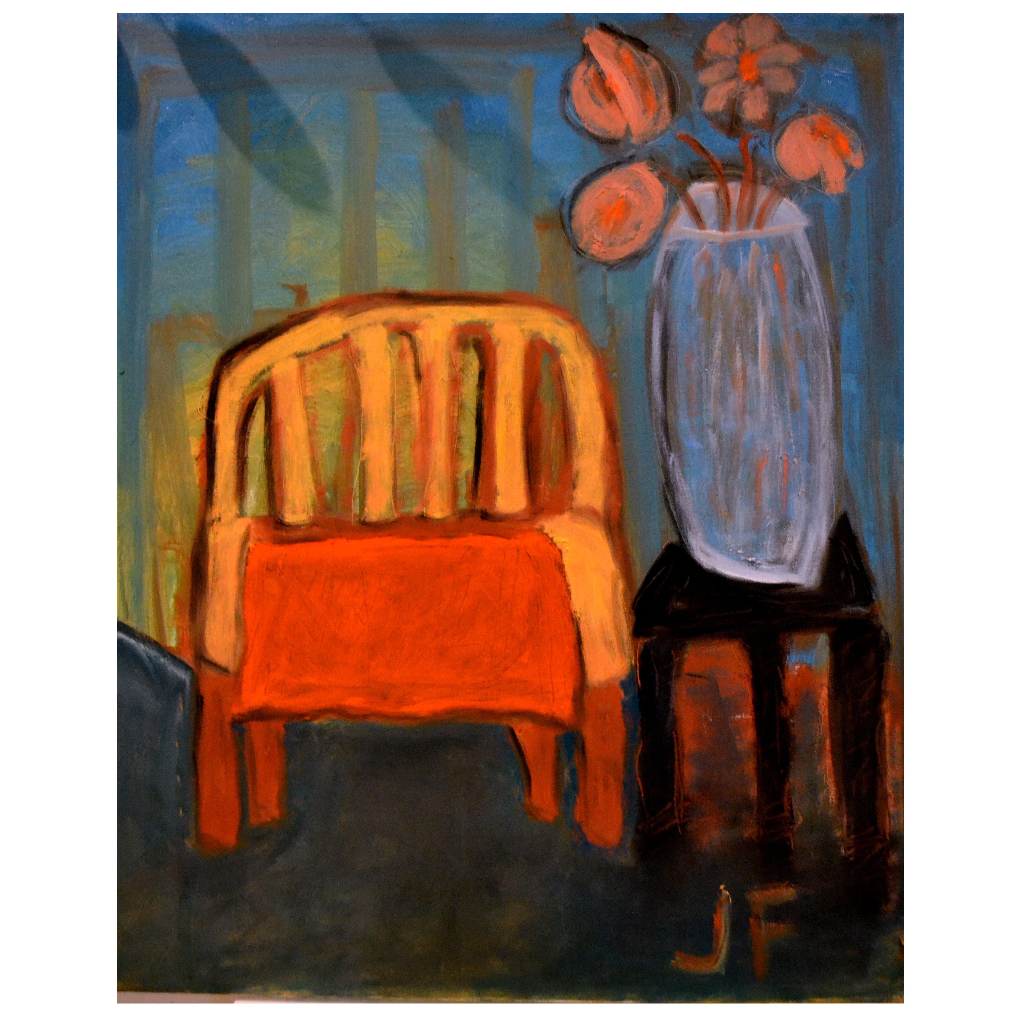 Expressionist Still Life Painting by JoAnne Fleming For Sale