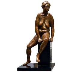 Sculpture of a Seated Female Nude