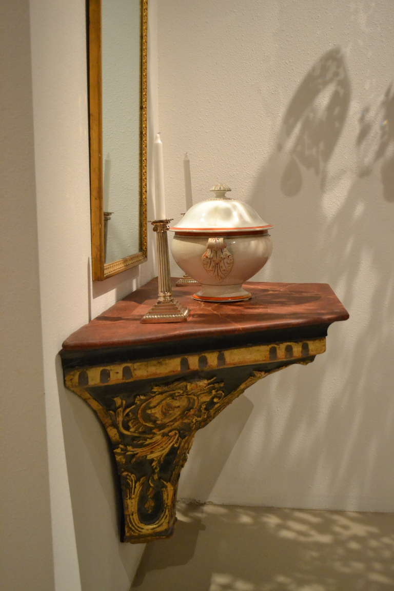 18th Century Spanish, Ornate Alter Shelf Console Table In Good Condition In Cathedral City, CA