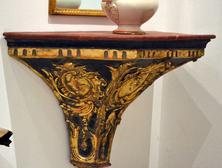 Gilt 18th Century Spanish, Ornate Alter Shelf Console Table