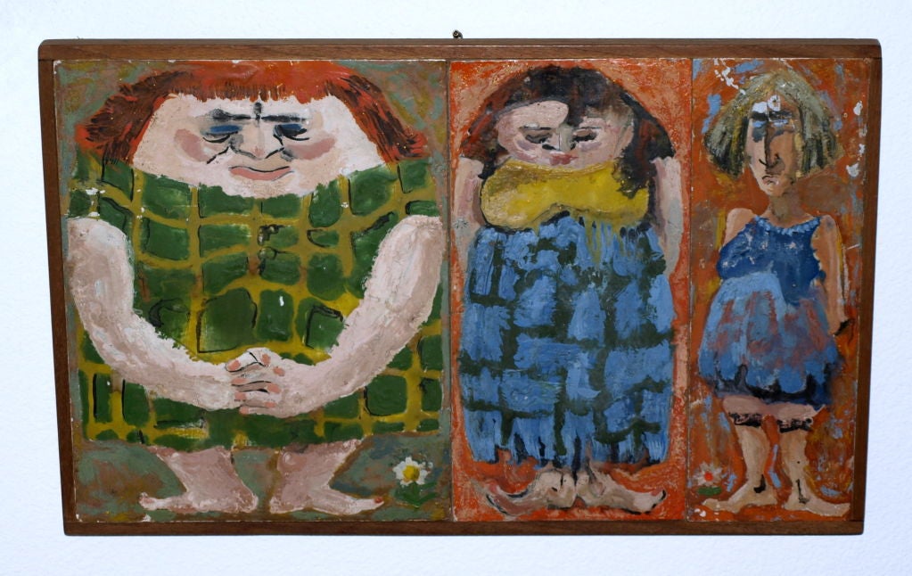 Whimsical Painting of Three Women For Sale 1