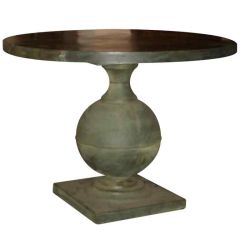 39" Round Steel Table with Zinc Top