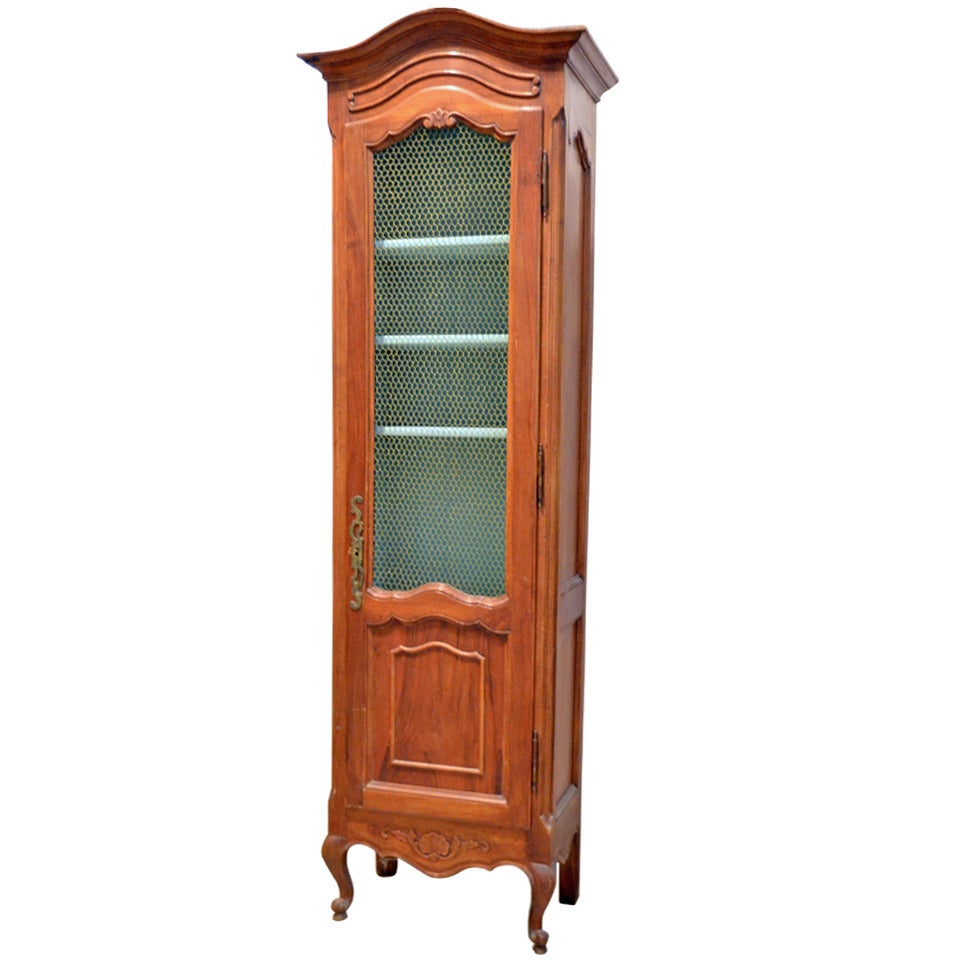 19th Century French Diminutive Cherry Armoire with Single Panel Door