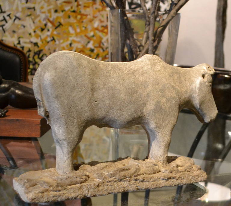 French Cast Stone Statue of a Cow For Sale