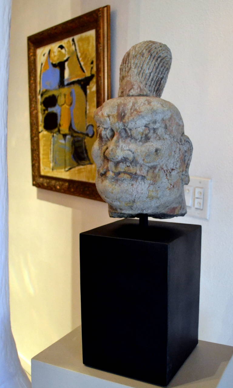 18th Century and Earlier Tang Dynasty (618–907 AD) Carved Stone Head For Sale