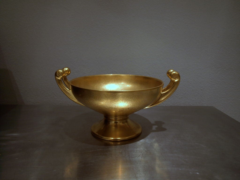 20th Century Vintage Gold Leaf Encrusted Center Bowl