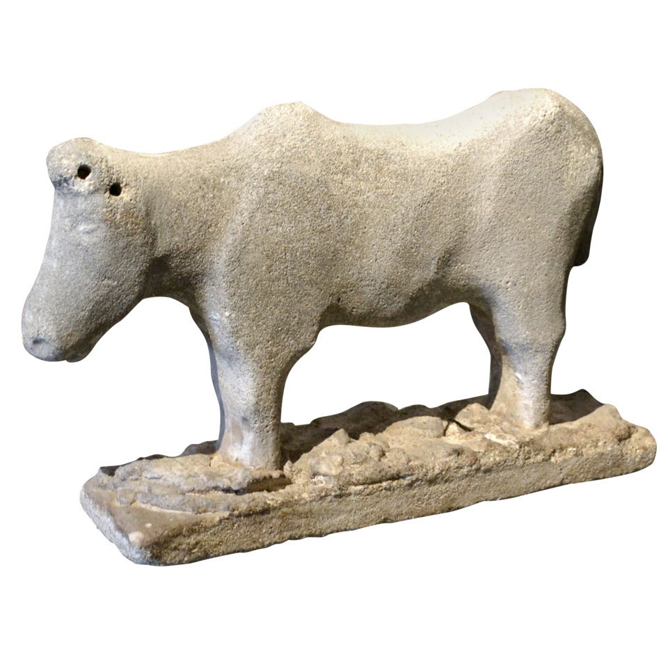 Cast Stone Statue of a Cow For Sale