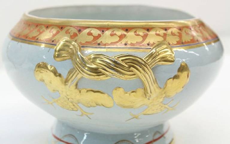 American Mottahedeh Ceramic Soup Tureen and Platter
