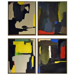 Four Abstract Panels on Canvas by Don Shearer