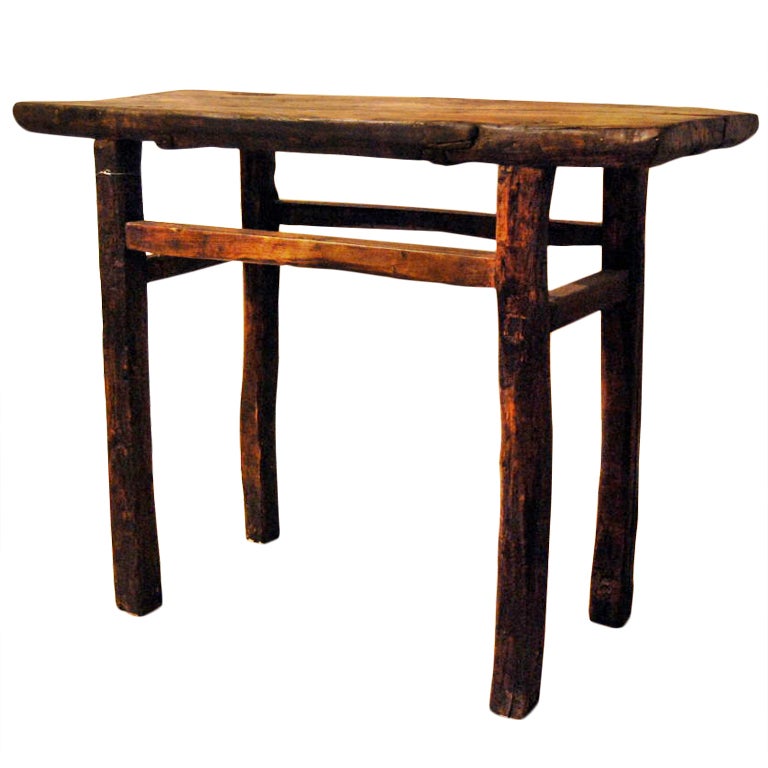 Primitive Carved Wood Table