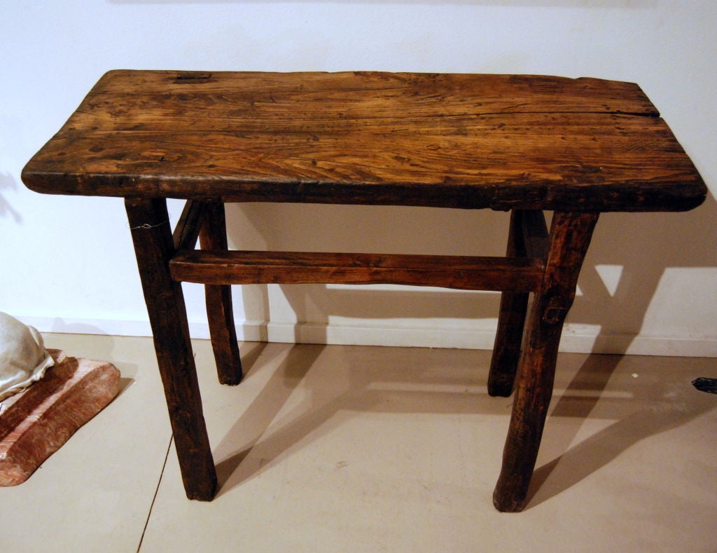 20th Century Primitive Carved Wood Table